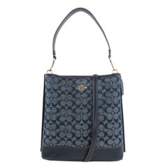 Nwot Coach- Mollie Bucket Bag In Signature Chambray In Gold Denim Multi Signature Chambray And Smooth Leather Center Zip Compartment Snap Closure Detachable Handle With 10" Drop Detachable Strap With 20 1/2" Drop For Shoulder Or Crossbody Wear 11" (L) 111/2" (H) X 3 3/4" (W) Style No. Ch229 Coach Denim Handbag, Coach Mollie Bucket Bag, Signature Canvas, Blue Gold, Smooth Leather, Coach Bags, Chambray, Gold Hardware, Snap Closure