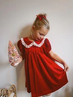 Girls Red Velvet Dress, Toddler Girl Christmas Dresses, Smocked Christmas Dresses, Velvet Christmas Dress, Patent Leather Mary Janes, Girls Christmas Pajamas, Toddler Christmas Outfit, Festive Dress, Toddler Christmas Dress