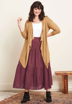 Lightweight cardigan has an open drape front. Long sleeves with drop shoulders. Ribbed hem.Fabric: Rayon/polyamide/modal/woolMachine wash Crinkle Skirt, Swedish Fashion, Plus Size Cardigans, Swimsuits For All, Plus Size Skirts, Lightweight Cardigan, Hem Style, Open Front Cardigan, Fitted Dress