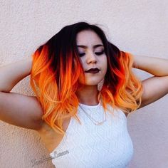 Crazy colour hair dye ❤ liked on Polyvore featuring beauty products, haircare and hair color Fire Ombre Hair, Crazy Colour Hair Dye, Ombre Hair Ideas, Balzam Na Pery, Red Ombre Hair, Blond Ombre, Fire Hair, Short Ombre Hair, Long Red Hair