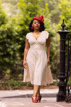 50s Fashion Black Women, 1950s Fashion Black Women, 1940 Fashion Women, 50s Inspired Outfits, 1950 Outfits, 40s Mode, 1940s Fashion Women, Rockabilly Looks, Vintage Polka Dot Dress