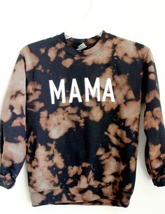 PLEASE READ BEFORE PURCHASING Adult Unisex Bleached Mama Sweatshirt! 50% cotton, 50% polyester. Items are made to order. Hand dyed using the same technique but will vary in design and color. Washed and preshrunk. Letters are ironed on with Premium Vinyl. Turn the garment inside out and machine wash with cold water. Tumble dry low. Sizing: These run SMALL. Ordering your normal size will give you a fitted look. Since all sweatshirts are preshrunk, I recommend ordering UP a size or two for a more r Oversized Tie Dye Tops With Letter Print, Tie-dye Tops For Streetwear In Fall, Tie Dye Tops For Fall Streetwear, Tie-dye Tops For Fall Streetwear, Oversized Tie-dye Sweatshirt For Spring, Oversized Tie Dye Sweatshirt For Spring, Tie Dye Cotton Sweatshirt For Loungewear, Tie Dye Cotton Sweatshirt Relaxed Fit, Fall Tie-dye Sweatshirt With Relaxed Fit