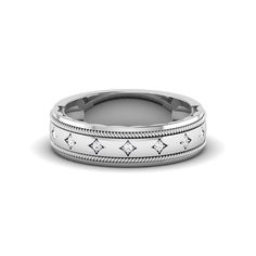 PLATINUM BANDS FOR MEN BY JEWELOVE Intricately crafted men's platinum wedding ring. 7 diamonds are set in the ring. Metal : Platinum Platinum Purity : 95% Purity Mark : Pt 950 Finish : Hi-polish Width : 5mm Gemstone : Natural Diamonds No. of Diamonds : 7 Diamond Weight : 0.03 cts. Diamond Clarity : SI Diamond Color : IJ Diamond Grading Report : SGL Certificate of Authenticity : Platinum Guild International Classic Rings With Decorative Band In Diamond White, Classic Diamond White Rings With Decorative Band, Classic Diamond White Ring With Decorative Band, White Gold Ring With Decorative Band, Classic Diamond Ring With Decorative Band For Formal Events, Classic Diamond Rings With Decorative Band, Silver Diamond Ring With Decorative Band, Classic White Gold Diamond Ring With Decorative Band, Classic White Rings With Decorative Band