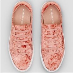 Make Offer Color Is Called Rose, Rubber Sole With Velvet Upper, Lace-Up Style, Width Is An M. Velvet Sneakers, Kenneth Cole Shoes, Beauty Consultant, Lacing Sneakers, Superga Sneaker, Kenneth Cole, Up Styles, White Silver, Front Row