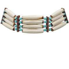 Choker Necklace Buffalo Bone 4 Row Rustic tan color with blue accents Native American jewelry is a beautiful, versatile, and meaningful art form that has long been admired by cultures around the world. It has its own unmatched class and making authentic bone chokers is a lost art. To revive this native American culture, we have handcrafted this authentic Tribal Bone Choker necklace with original buffalo bone hair pipe beads. These handcrafted necklaces are relics of American Indian civilization and we have incorporated it in our Bone Choker Jewelry keeping in line with modern-day fashion and style. It is believed that wearing animal bone chokers endows the wearer with the power of the creature. The Buffalo (Tatanka) is a symbol of protection, strength and survival. As a spirit animal, the Alaskan Jewelry, Indian Civilization, Choker Necklace Indian, Bone Choker, Indian Choker, Indian Choker Necklace, Jewelry Rustic, Native American Necklace, Bone Jewelry