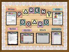 a bulletin board with the words parent board on it