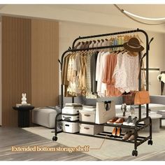 an image of a clothing rack in the living room