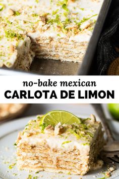 no - bake mexican carlota de limoon with limes on top