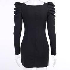 Season: Spring,Summer,AutumnSize: S,M,LColor: BlackSleeves: FullNeck: Square NeckStyle: OLPattern Type: SoildDress Length: Above Knee LengthOccasion: DailyFabric: Polyester,CottonPackage Contents: 1* Dress, without Accessories Casual Black V-neck Bodycon Dress, Black V-neck Bodycon Dress For Club, Black Puff Sleeve Bodycon Dress For Party, Black Fitted Bodycon Dress With Puff Sleeves, Fitted Black Bodycon Dress With Puff Sleeves, Fitted Black V-neck Mini Dress, Trendy Black V-neck Bodycon Dress, Black Long Sleeve Mini Dress For Going Out, Black Bodycon Mini Dress With Puff Sleeves