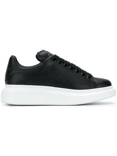 Shop Alexander McQueen extended sole sneakers Velvet Sneakers, Alexander Mcqueen Sneakers, Superga Sneakers, Mcqueen Sneakers, White Kicks, Black Leather Sneakers, Baskets Nike, Sole Sneakers, Leather Trainers