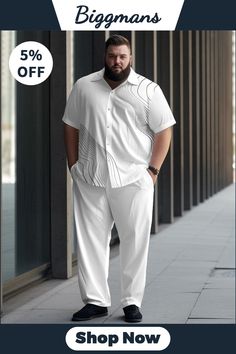 Embrace sophisticated style with our Biggmans Plus Size White Striped Suit! This elegant ensemble features a white shirt adorned with subtle stripes and matching pants, perfect for formal events or business meetings. Enjoy 5% off on your first order when you shop now at Biggmans! #plusizefashion #mensuits #formalwear #bigandtall #businessattire #plusizeshirts #plusizesuits Striped Suit, Plus Size White, Black Line, Matching Pants, Business Meeting