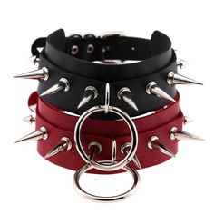 Material: FAUX LEATHER;ALLOY 
Size: ONE SIZE 
Sku: C039 Goth Choker, Rock Style Clothing, Studded Collar, Gothic Chokers, Metal Spikes, Choker Collar Necklace, Style Rock, Gothic Necklace, Ring Der O