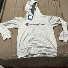 Nwt Champion Hoodie. Size Small. Lightweight. Excellent Unused Condition. Grey Champion Sweatshirt, Grey Champion Hoodie, Light Blue Hoodie, Champion Pullover, Hoodie Fits, Hoodie Brands, Champion Sweatshirt, Vintage Champion, Champion Hoodie