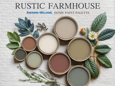 Colors That Match Oak Wood, Rustic Room Paint Colors, Gray Interior Farmhouse, Lowe’s Farmhouse Paint Colors, Farmhouse Paint Colors For Furniture, Behr Paint Pallets, Best Paint Color For Built Ins, Farmhouse Decor Color Palette, Rustic Bedroom Colors Paint