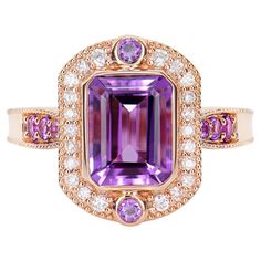 Presented A stunning variety of amethyst gemstones for those who respect quality and wish to wear them on any occasion or everyday basis. The rose gold amethyst fancy ring, embellished with diamonds, has a timeless and exquisite appeal. Amethyst Fancy Ring in 14Karat Rose Gold with White Diamond. Amethyst: 2.20 carat, 9X7mm size, octagon shape. Amethyst: 0.16 carat, 2.00mm size, round shape. Amethyst: 0.02 carat, 1.50mm size, round shape. White Diamond: 0.05 carat, 1.40mm size, round shape, G color, VS clarity. White Diamond: 0.15 carat, 1.20mm size, round shape, G color, VS clarity. Gold: 5.18g, 14Karat Rose Gold. R1709 Rings Opal, Imvu Outfits, Imvu Outfits Ideas Cute, Octagon Shape, Fancy Rings, Engagement Rings Opal, Amethyst Gemstone, The Rose, Opal Rings