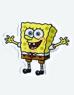 a sticker with an image of spongebob