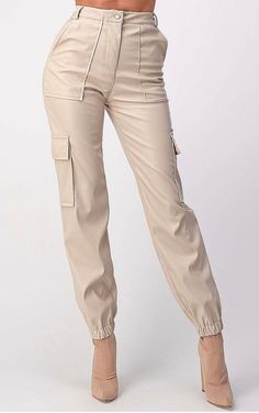 Women's Cargo Pants, Cargo Outfit, Cargo Pants Style, Women Cargo Pants, Leather Joggers, Boujee Outfits, Cargo Pants Outfit, Stylish Women Fashion, Treasure Planet