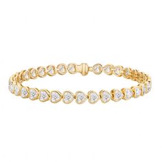 14kt gold heart diamond bezel tennis bracelet *total diamond weight: 5.5ct *made with VS H/I diamonds *diamonds go all the way around Engagement Necklaces, Double Band Rings, Choker Pendant, Coin Earrings, Bridal Engagement Rings, Heart Diamond, Bridal Bands, Diamond Rings Bands, Domed Ring