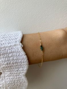 Emerald Bracelet. May Birthstone. Dainty Gemstone Bracelet. - Etsy Cyprus May Birthstone Crystal Bracelet Gift, Minimalist Hypoallergenic Crystal Bracelet For Everyday, Dainty Adjustable Birthstone Beaded Bracelets, Adjustable Minimalist Beaded Bracelets For May Birthstone, Minimalist Everyday Beaded Birthstone Bracelets, Dainty Tiny May Birthstone Jewelry, Hypoallergenic Emerald Bracelet Jewelry, Hypoallergenic May Birthstone Bracelets For Birthday, Gemstone Chain Bracelet Gift