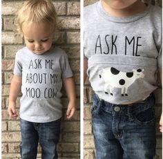 Ask me about my moo cow shirt is a fun surprise funny t-shirt for kids Moo Cow, Kids Tee Shirts, Cow Tshirt, Toddler Humor, Cows Funny, Funny Baby Onesies