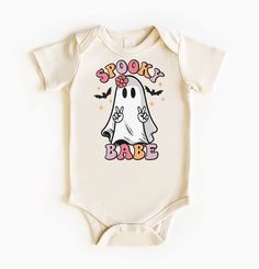 Spooky Babe Toddler Shirt, Halloween Baby Onesie®, Retro Kids Shirt, Retro Halloween Bodysuit, Spooky Baby Onesie®, Spooky Babe Youth Shirt, Cute Baby Onesie®, Toddler Shirt, Funny Halloween Baby Clothes, Funny Halloween Bodysuit, Kids Shirt, Cute Halloween Clothes, Halloween Gift for Kids, Halloween Youth Shirt, Halloween Toddler Shirt, My First Halloween Welcome to SareKidsStyle! HOW TO ORDER * Please review all the information provided before placing an order. 1. Select the style and size usi Cute White Onesie With Character Print, White Short Sleeve Onesie With Character Print, Halloween Cotton Onesie For Playtime, Halloween Playtime Cotton Onesie, Cute Cotton Halloween Onesie, Cute Cotton Halloween Bodysuit, Cute Halloween Onesie For Playtime, Fitted Halloween Onesie For Playtime, Fitted Onesie For Halloween Playtime