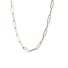 The Largest of Our Most Wanted Chain. Our 14k Yellow Gold Extra Large Paper Clip Chain Is a Staple - Perfect for Layering or Holding Charms. Luxury Oval Paperclip Chain Jewelry, Rose Gold Cable Chain Necklace With Rectangular Links, Rose Gold Necklaces With Cable Chain And Rectangular Links, Rose Gold Link Chain Necklace With Paperclip Chain, Rose Gold Necklaces With Rectangular Links, Formal Paperclip Chain Link Jewelry, Formal Link Paperclip Chain Jewelry, Rose Gold Jewelry With Cable Chain For Formal Occasions, Formal Rose Gold Cable Chain Jewelry