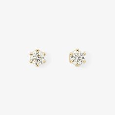 3.5mm White Diamond Studs | Satomi Kawakita Jewelry Diamond Birthstone, White Diamond Ring, Gemstone Studs, Brown Diamond, Earrings Black, Simple Earrings, Birthstone Necklace, Diamond Sizes, Diamond Studs