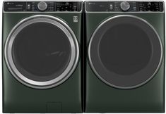 the front load washer and dryer are shown in dark green, which is also available