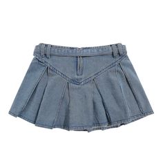 Indulge in the sophistication and elegance of our Women's Preppy Pleated Denim Skirt. Crafted with precision and attention to detail, this skirt features delicate pleats and the finest denim fabric for a luxury feel. Elevate any outfit with this exclusive piece, perfect for the modern woman. Features: -Solid Color -Pleated Design -Regular fit -Preppy style Chic High Waist Denim Blue Mini Skirt, Chic Pleated Denim Skirt, Chic High Waist Denim Blue Skort, Chic High Waist Denim Blue Skirt, Elegant Denim Blue Denim Bottoms, Fitted Elegant Denim Blue Bottoms, Chic Short Denim Blue Skirt, Elegant High Waist Denim Skirt For Spring, Chic Short Length Denim Blue Skirt