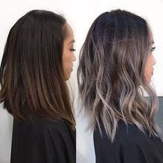 Grey Brown Hair, Short Wavy Hairstyles, Grey Ombre Hair, Short Ombre Hair, Wavy Hairstyles, Ombré Hair, Short Wavy Hair, Short Wavy