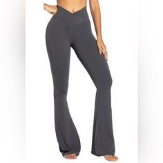 Sunzel Flare Leggings, Crossover Yoga Pants With Tummy Control, High-Waisted And Wide Leg About This Item [Tummy Control Yoga Pants] The Flare Legging Is Ideal For Yoga And Gym Workouts. The Yoga Pant Provides Tummy Control, Sculpts Your Legs And Accentuates Your Waistline. [High Quality Fabric] The Legging Is Made Of 80% Nylon And 20% Spandex Fabric Which Is Buttery Soft, Stretchy, Non-See Through And Ultra-Light. It Gives You Proper And Weightless Support. [Crossover Waistband] The Flare Leggi Elf Leggings, Golf Leggings, Athletic Pants Womens, Dressy Leggings, Dark Grey Leggings, Everyday Leggings, Flare Legging, Lace Up Leggings, Stretchy Leggings