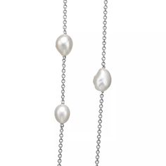 Discover timeless elegance with this 120 cm long necklace, a true masterpiece crafted entirely from 925 sterling silver. Every detail of this necklace has been meticulously designed, from the carefully selected natural pearls to the refined Unaloe rose monograms. This versatile accessory adds a touch of class to both casual and formal outfits, making it the perfect complement for any occasion. Elevate your style with this 120 cm necklace, a symbol of timeless sophistication, meticulously crafted Elegant Long Sterling Silver Pearl Necklace, White Gold Sterling Silver Single Strand Pearl Necklace, White Gold Single Strand Pearl Necklace In Sterling Silver, Elegant Baroque Pearl Jewelry With Sterling Silver Clasp, Silver Single Strand Pearl Necklace Fine Jewelry, Silver Single Strand Pearl Necklace, Elegant Silver Single Strand Long Necklace, Silver Briolette Pearl Necklace For Formal Occasions, Elegant White Gold Baroque Pearl Necklace