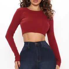 Nwt Fashion Nova Heart <3 Hips Devon Ribbed Long Sleeve Top In Burgundy Red Seam Detail Super Cropped Ribbed Long Sleeve Tight Close Fitting 60% Cotton 35% Polyester 5% Spandex Red Fitted Crop Top For Winter, Fitted Red Crop Top For Winter, Fitted Burgundy Crop Top, Stretch Burgundy Tops For Night Out, Burgundy Stretch Top For Night Out, Red Fitted Crop Top For Fall, Fitted Red Crop Top For Fall, Fitted Ribbed Burgundy Top, Red Ribbed Fitted Crop Top