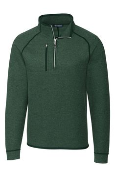 Cutter & Buck Mainsail Half Zip Pullover | Nordstrom Half-zip Outerwear For Outdoor Activities, Sporty Half-zip Sweatshirt For Outdoor Activities, Half Zip Pullover, Nordstrom Store, Free Fabric, Mens Big And Tall, Half Zip, Stand Collar, Quarter Zip