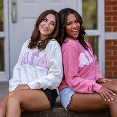 This trendy & unique Basic Greek Letter Sorority Independent Trading Co embroidered crewneck sweatshirt is sure to stand out on any campus! Grab one for you, your big/little, or a group of sisters Picture Details ⭑ #1-3: White sweatshirt, Light Pink top fabric, Light Purple background fabric (Alpha Gamma Delta) & Pigment Pink sweatshirt, Light Pink top fabric, White background fabric (Alpha Chi Omega) Care Instructions ⭑ Wash inside out on cold & air dry for best results ⭑ Do not dry clean ⭑ Lig Spring Varsity Sweatshirt, Letter Print Sweatshirt For Campus, Spring Varsity Top For Campus, Long Sleeve School Spirit Sweatshirt For Campus, Varsity Long Sleeve Sweatshirt For College Events, Casual Tops For College Events In Fall, Casual Fall Tops For College Events, Sorority Sweatshirt With Letter Print In Relaxed Fit, Cotton Sorority Sweatshirt With Long Sleeves