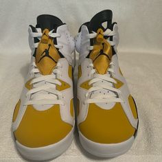 Iconic Jordan 6 Must Have In Your Rotation Size 10.5 Nike Shoes Air, Air Jordan 6 Retro, Jordan 6 Retro, Shoes Air, Air Jordan 6, Jordan 6, Yellow Color, Yellow White, Air Jordan