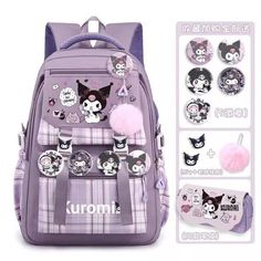 Kawaii Bag For Back To School Gift, Kawaii Rectangular Backpack, Kawaii Rectangular Backpack Gift, Kawaii Rectangular Backpack Perfect For Gifts, Kuromi Mood, Kuromi Things, Kuromi Stuff, Kuromi Room, Sanrio Collection