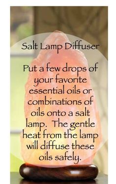 Salt lamp                                                                                                                                                      More Essential Oil Blends Recipes, Essential Oil Diffuser Blends, Oil Diffuser Blends, Young Living Oils, Doterra Oils, Oil Uses