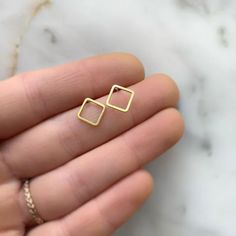 Open Diamond Studs Gold Square Studs Geometric Stud - Etsy Modern Tiny Earrings For Gift, Tiny Modern Earrings For Gift, Minimalist Square Hypoallergenic Jewelry, Minimalist Hypoallergenic Square Jewelry, Modern Square Pendant Earrings For Gift, Modern Square Pendant Earrings As Gift, Minimalist Square Hypoallergenic Earrings, Minimalist Hypoallergenic Square Earrings, Modern Hypoallergenic Square Earrings