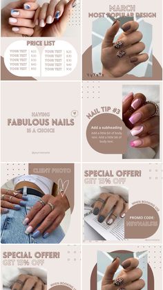 Nail Instagram Feed Ideas, Nails Template Instagram, Nail Post Ideas, Nail Tech Instagram Feed, Nail Tech Templates, Nails Tech Aesthetic, Nail Salon Instagram Feed, Nails Post Instagram, Nail Posts Instagram