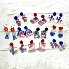 Envy Stylz Boutique Women - Accessories - Earrings Patriotic Mystery Stud Earrings Patriotic Earrings For Summer Gift, Patriotic Earrings For 4th Of July, Patriotic 4th Of July Earrings, Blue Patriotic Earrings For Independence Day, Patriotic Blue Earrings For Independence Day, Patriotic Dangle Earrings For Independence Day, Patriotic Multicolor Earrings For Independence Day, Cute Dangle Earrings, Animal Print Earrings