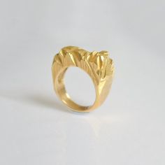 Unique Avant Garde Ring, Unusual Statement Ring, 14k Yellow Gold Ring, Chunky Ring For Women, Bohemi Freeform Ring, Sculptural Ring, Artsy Jewelry, Wax Ring, Chunky Ring, Gold Statement Ring, How To Make Rings, Wax Casting, Chunky Rings