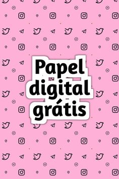 the words paper digital gratis are in black and white on a pink background