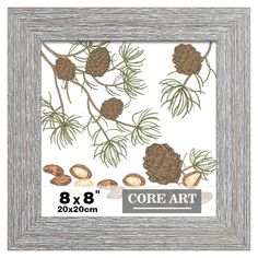 an image of pine cones and nuts on a white background with the words core art