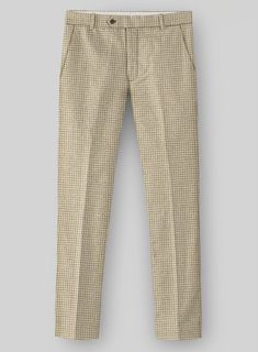 Create a stylish and chic impression with our Highlander Heavy Beige Houndstooth Tweed Suit. Crafted from pure wool fabric, it exudes confidence and expresses your unique individuality through the sophisticated charm of its timeless beige color, complemented by the classic houndstooth pattern. The suit offers a versatile option to make a lasting impact at the office, weddings, and other special occasions.   Look Includes    Highlander     Heavy   Beige   Houndstooth     Tweed  Fabric  Two Button Jacket Style  Notch Lapel   Horn Brown  Buttons  Single Vent  Three Cuff Buttons  Two Welted Back Pockets on Trousers   Click 'Customize Now' to modify the look if needed.  Lining: Viscose. Tailored Tweed Jacket With Houndstooth Pattern For Business Casual, Business Casual Wool Tweed Jacket With Pressed Crease, Business Casual Wool Tweed Jacket, Tailored Tweed Office Jacket, Formal Wool Houndstooth Tweed Jacket, Tailored Houndstooth Suit For Fall, Fitted Winter Suit With Houndstooth Pattern, Elegant Houndstooth Tweed Jacket For Office, Luxury Tweed Jacket With Welt Pockets