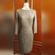 Gibson Latimer Bronze Glimmer Cocktail Dress, Size S, Nwt, Nonsmoker, No Pets. Elegant Sparkling Mini Dress For Holiday Party, Elegant Long Sleeve Shimmer Mini Dress, Elegant Gold Dress For Workwear, Elegant Long Sleeve Shimmer Dress, Elegant Shimmer Mini Dress, Formal Long Sleeve Shimmer Dress, Elegant Gold Mini Dress For Fall, Metallic Shimmer Dress For Formal Occasions, Metallic Mini Dress For Formal Holiday Events