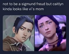 two different avatars with caption that reads, not to be a stigmad friend but cattyn kinda looks like vi's mom