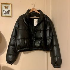 Zara Puffy Black Jacket In A Size Xxl. New With Tags. Casual Puffy Outerwear For Fall, Black Quilted Puffer Jacket For Winter, Black Quilted Outerwear For Cold Weather, Black Quilted Puffer Jacket For Fall, Black Puffer Jacket With Pockets For Fall, Black Quilted Outerwear For Streetwear, Trendy Black Puffer Jacket With Pockets, Black Long Sleeve Puffer Jacket For Fall, Puffy Outerwear For Streetwear In Fall