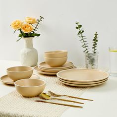 This dinnerware sets can be used by four people. It includes four 10.5inch dinner plates, four 8.35inch salad/appetizer/dessert plates, and four 5.7inch soup/cereal/ceramic bowls. Grade dishware that turns every time you cooking and eating into a warm experience Hokku Designs | Hokku Designs Ceramic Dinnerware Sets Of 4, Modern Stoneware Plates & Bowls Sets, Chip & Crack Resistant, Oven & Microwave Safe Dishes Set | 12 | Wayfair Salad Appetizer, Appetizer Dessert, Stoneware Plates, Plates And Bowls Set, Ceramic Dinnerware Set, Ceramic Dinnerware, Dessert Appetizers, Oven Microwave, Dessert Plates