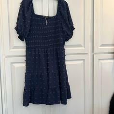 Summer Dark Blue Mini Dress With Layers. Mid Sleeve With Ruffles On End. Size Xl, Never Worn. Light And Bouncy Feel. Pet Free And Non Smoking House. Blue Short Sleeve Mini Dress With Ruffle Hem, Blue Mini Dress With Ruffle Hem And Short Sleeves, Blue Casual Mini Dress With Ruffle Hem, Navy Ruffled Mini Dress, Navy Mini Dress With Ruffles, Dark Blue Mini Dress, Dark Blue Mini Dresses, Dress With Layers, Garden Dresses